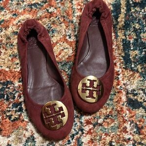 Tory Burch Flats with Gold Emblem